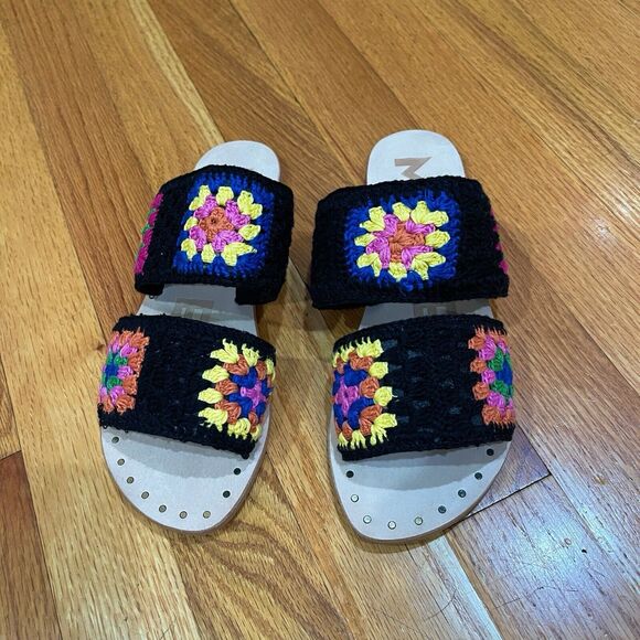 Manebi Evereve Boho Crochet Double Strap Sandals Womens Size 37 US 7 NEW NO BOX - Picture 9 of 13
